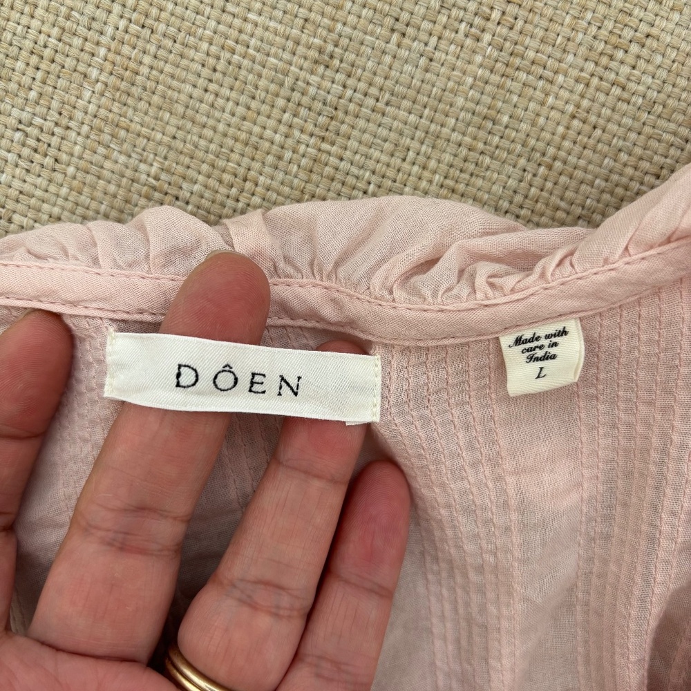 Doen Henri Pink Ruffle Blouse - Size Large - Picture 2 of 9